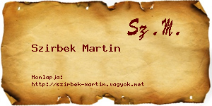 Szirbek Martin névjegykártya